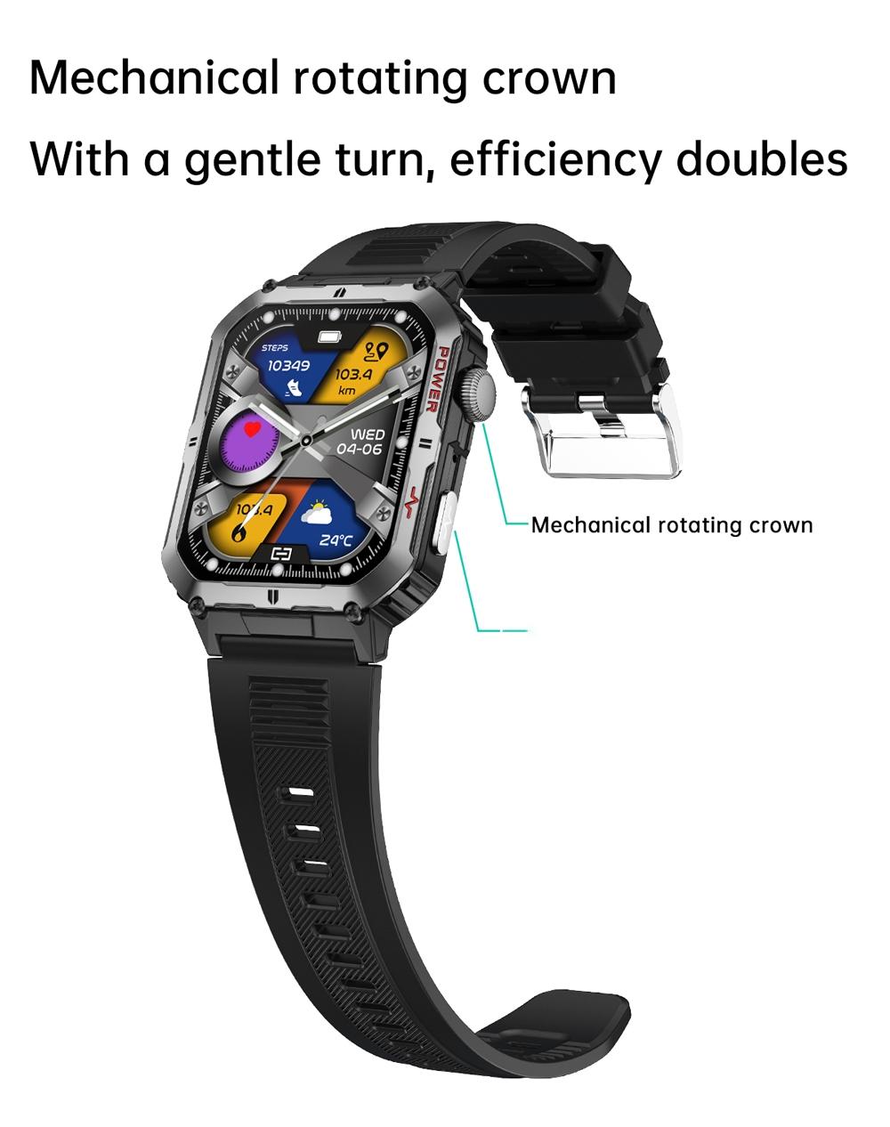 AI smartwatch 2.06 with full touchscreen, high appearance, low power consumption and long battery life. Scan for matching, 120+ sports modes, voice assistant, APP sports push. Stopwatch, camera remote control, music player, calculator. Perfect gift for