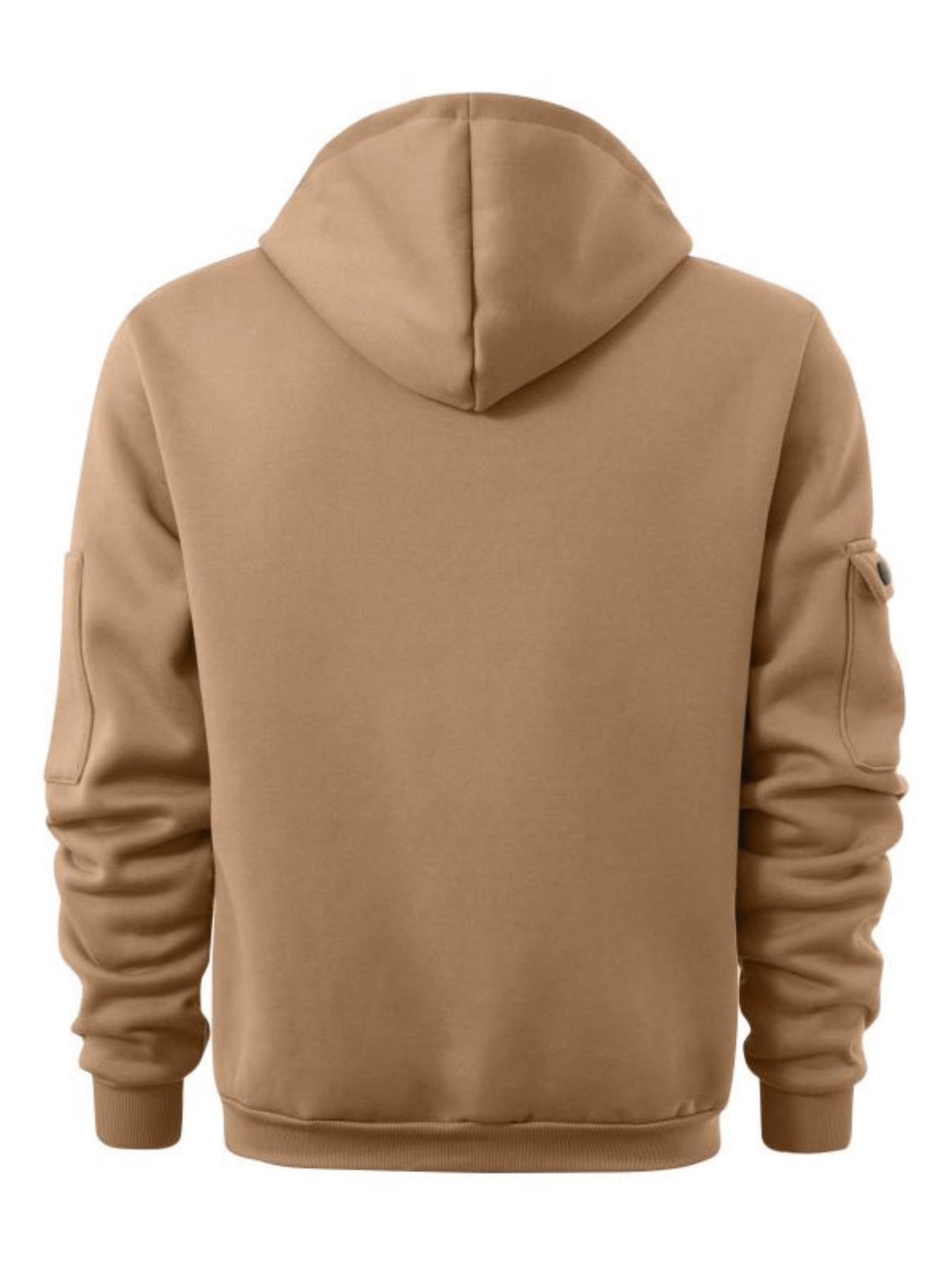 Men's Fall Winter Hooded Sweatshirt, Sporty Fitted Plaid Letter Print, Heavyweight Fleece Pullover, Casual Sports Outerwear