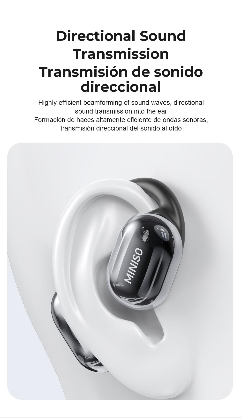 MINISO MS162 Wireless Translation Earbuds with APP Support 134 Languages Real-time Translation HiFi Sound Long Distance Connection Audio Headphone Black