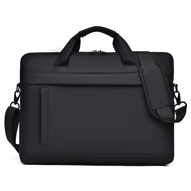 Waterproof Laptop Briefcase - Sporty Chic Woven Fabric Business Handbag with Detachable Strap, Multi-Pockets, Zipper for Office Work, Business Casual Use