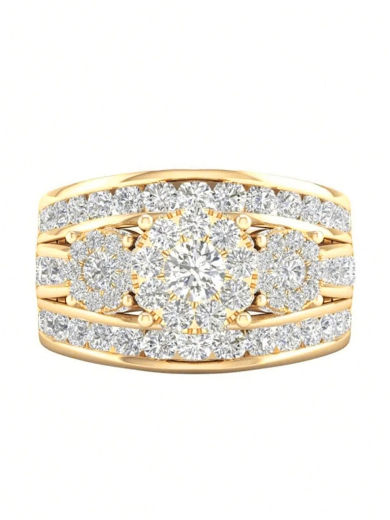 Fashion Artificial Crystal Decorated Ring, Statement Rings, Wedding Engagement Party Accessories for Women, Trendy Accessories for Party and Daily Life