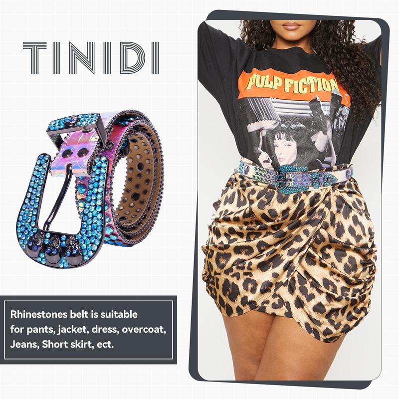 Skull Rider Gothic Belt | Hand-Set Rhinestone & Crystal Beadwork on Vegan Leather  Adjustable Punk Buckle for Men & Women (Halloween Gift!) modern  belt goth  belt