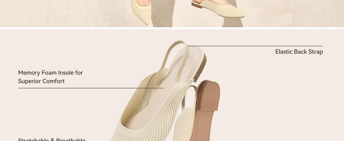 MUSSHOE Pointed Toe Slingback Flats for Women Comfortable and Chic SpringStatements MUSSHOE Pointed Toe Slingback Flats for Women Comfortable and Chic SpringStatements