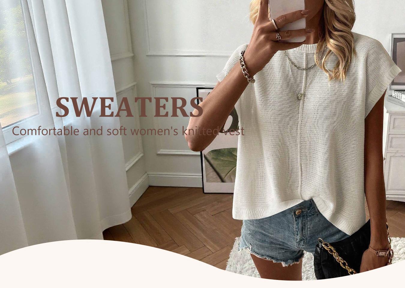 Spring Summer Elegant Versatile Knit Top, French Commute Casual Women's Round Neck Plain Hollow Out Loose T-Shirt