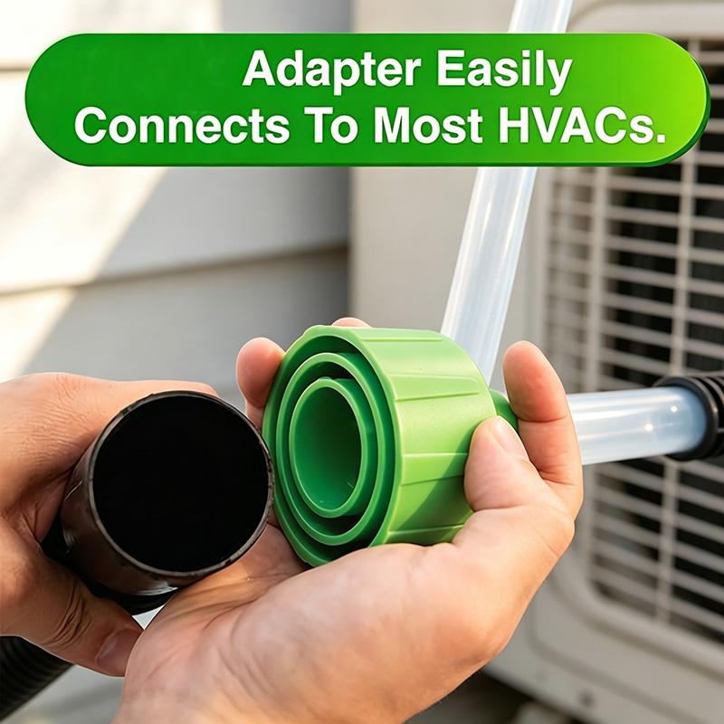 AC Drain Line Cleaner Adapter Evacuates & Unclog AC Drain Line - HVAC to PVC AC Drain Line Cleaner Tool - Universal Fit AC Drain Line Unclogger - AC Drain Line Cleaning Tool - Clear Visibility