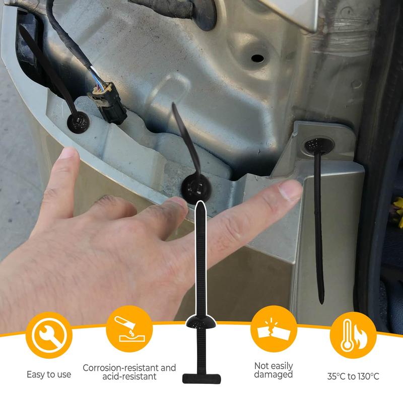 30/50/100 Pcs Nylon Universal Cable Tie Buckle - New Multifunctional Nylon Zip Ties With Pin & Button Design Plastic Cable Ties Tool Fasteners Car Body UV Resistant Zipties for Car Daily Repair