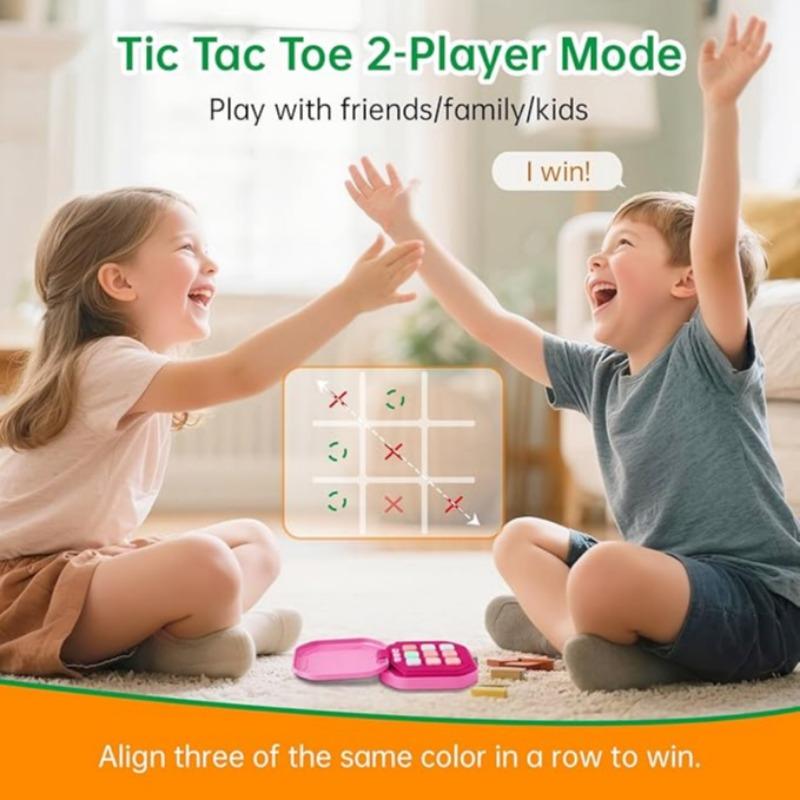 Electronic Tic-Tac-Toe Game, 9-in-1 Handheld Digital Puzzle Toy with Board, Tabletop Games, Portable Travel Brain Teaser Gift for Kids & Adults, Handheld Game Console