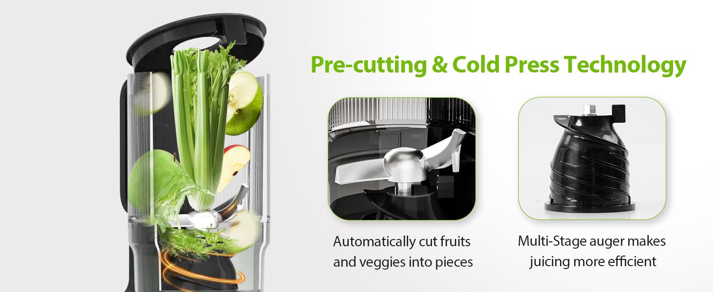 Cold Press Juicer Fits Whole Fruits, Aeitto Masticating Juicer Machines with Wide Feed Chute, Juice Extractor Machine Easy to Clean, High Juice Yield, Easy to Assemble, Self Feeding Cold Press Juicer Fits Whole Fruits, Aeitto Masticating Juicer Machines with Wide Feed Chute, Juice Extractor Machine Easy to Clean, High Juice Yield, Easy to Assemble, Self Feeding