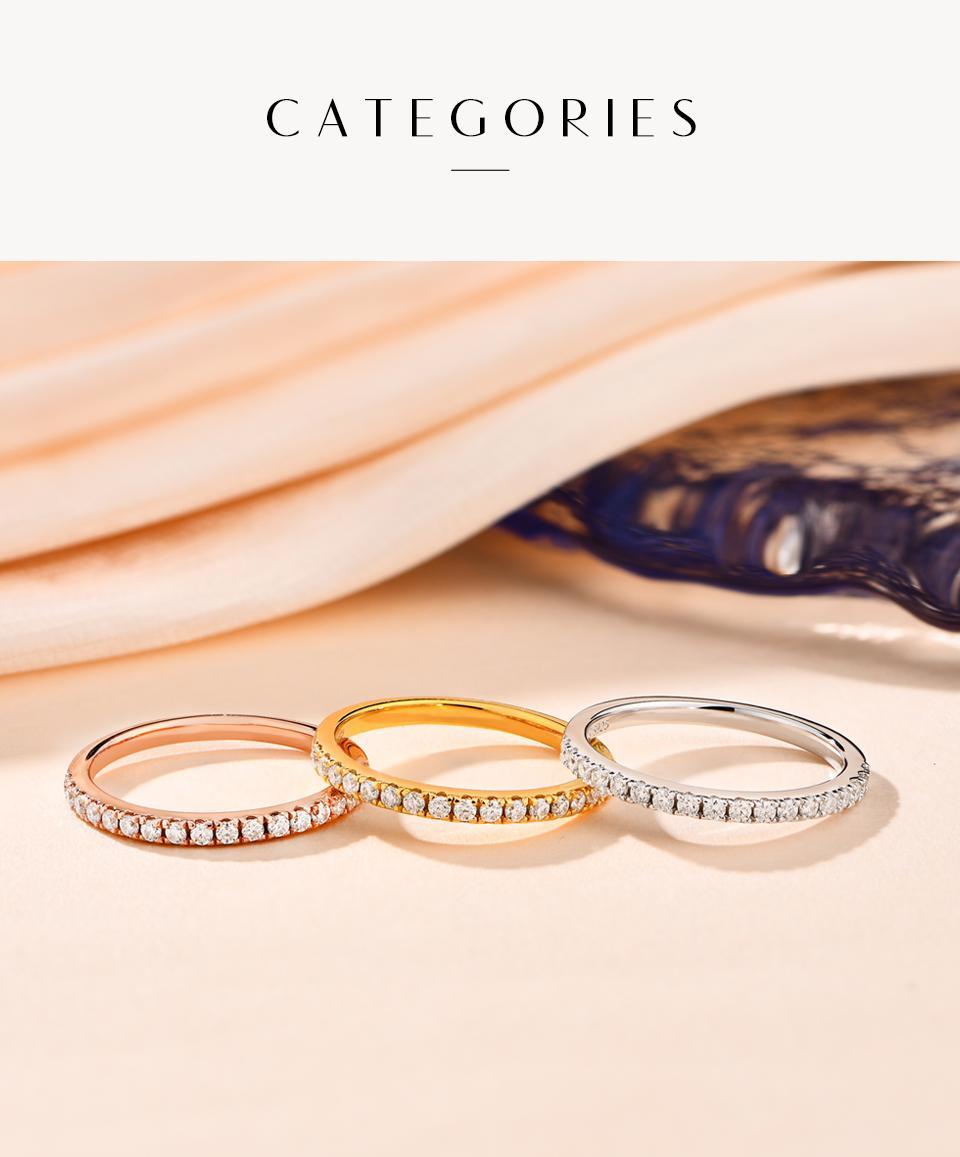 Stackable Band Synthetic Moissanite Ring For Daily Wearing Anniversary Engagement Gift R001 SpringStatements