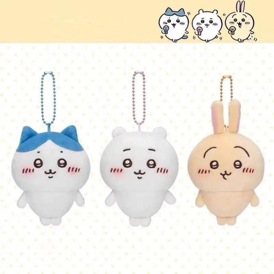 Cute Plush Keychain Doll, 11cm Soft Toy Pendant, Rabbit Hamster Cat Styles, Perfect Gift for Friends, Bag Decoration Accessory