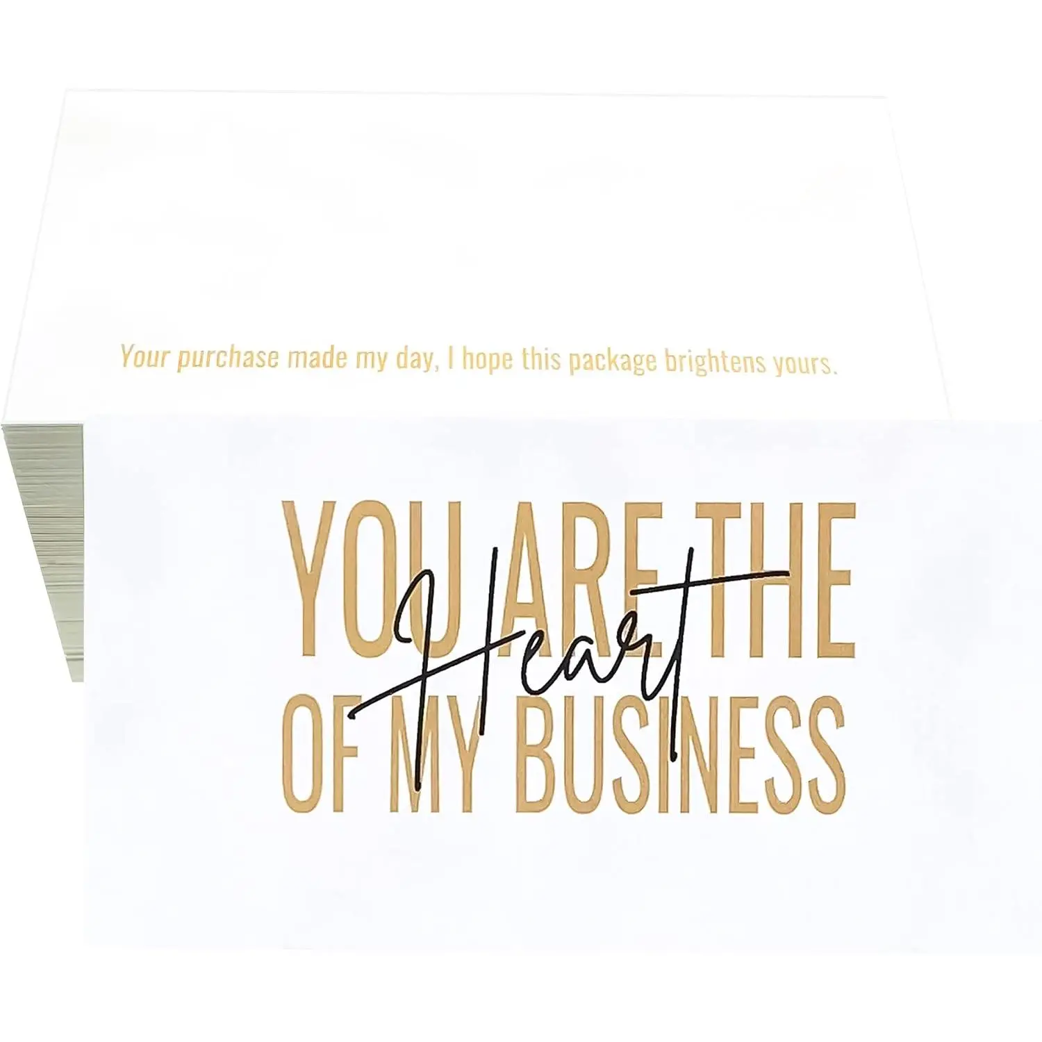 Thank you Cards you are the Heart of my business Cards Package Insert for  business Pack of 100 (100 Card white)
