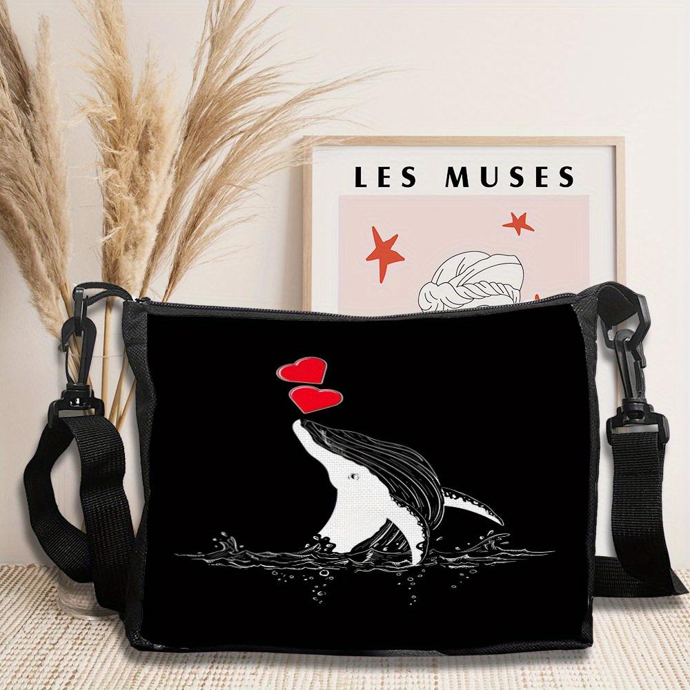 Protect whales, love sea animals, rescue hearts, tote bags, messenger bags, fashionable shoulder bags, daily light commuter bags 6.17