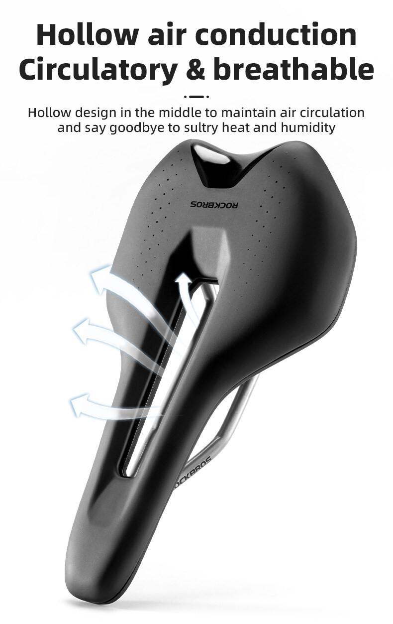 ROCKBROS Bicycle Saddle Ultralight Hollow Shock-Absorbing MTB Road Bike Seat