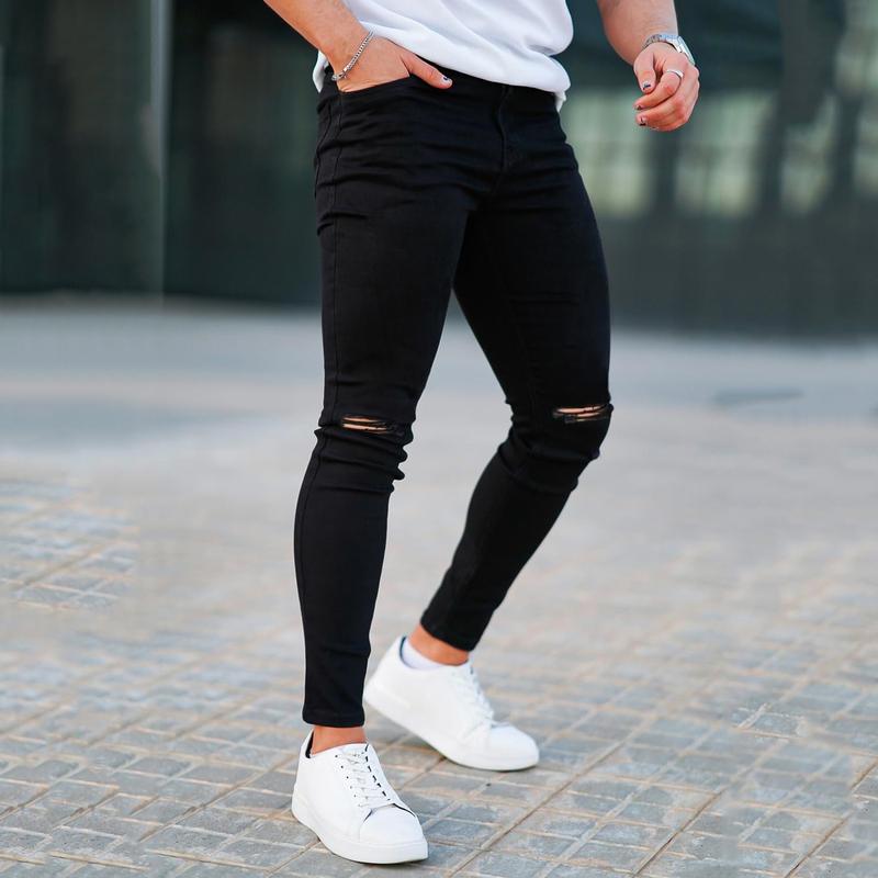 GINGTTO Men's Skinny Jeans Stretch Ripped Tapered Leg