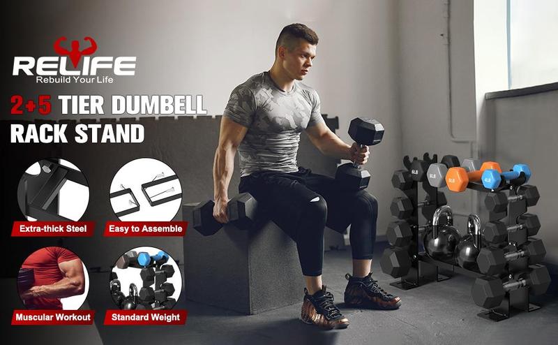 RELIFE Dumbbell Rack Stand | 450lbs Heavy-Duty Weight Storage Holder | Home Gym Organizer | Dumbbells NOT Included RELIFE Dumbbell Rack Stand | 450lbs Heavy-Duty Weight Storage Holder | Home Gym Organizer | Dumbbells NOT Included
