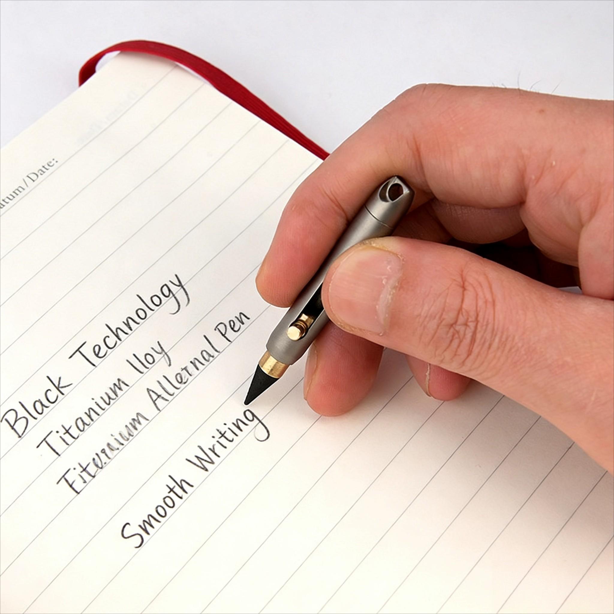 Titanium Alloy Mini Pencil Erasable Replaceable Tip Keychain Pendant Portable Pocket Pen Emergency Writing Tool