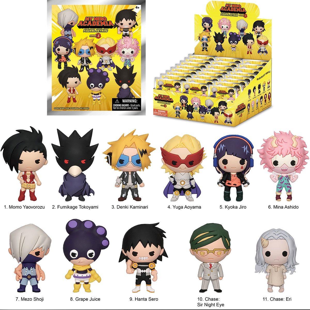 MY HERO ACADEMIA Officially Licensed 3D Anime Character Series Mystery Blind Bag Clip Keychain Random One Momo Yaovorozu and Fumikage Tokoyami or Other Characters for Mom Friend Anniversary Birthday Gifts