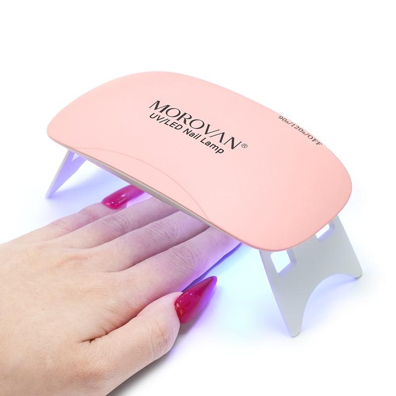 Morovan 6W UV Nail Lamp Pocketdry 8W Mini LED Light for Nails Flash Cure, USB Portable Gel Polish Dryer with 60s 120s Timer Setting, Professional Gel Curing Lamp for Manicure Nail Art Salon, Home DIY