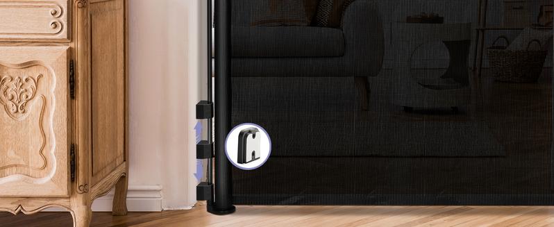 Retractable Baby Gate 33" Tall Extends up to 55" 71" 118" 168" 197" Wide Child Safety Gate for Doorways Stairs Hallways Indoor Outdoor Infant Mesh Dog Gate Easy Installation