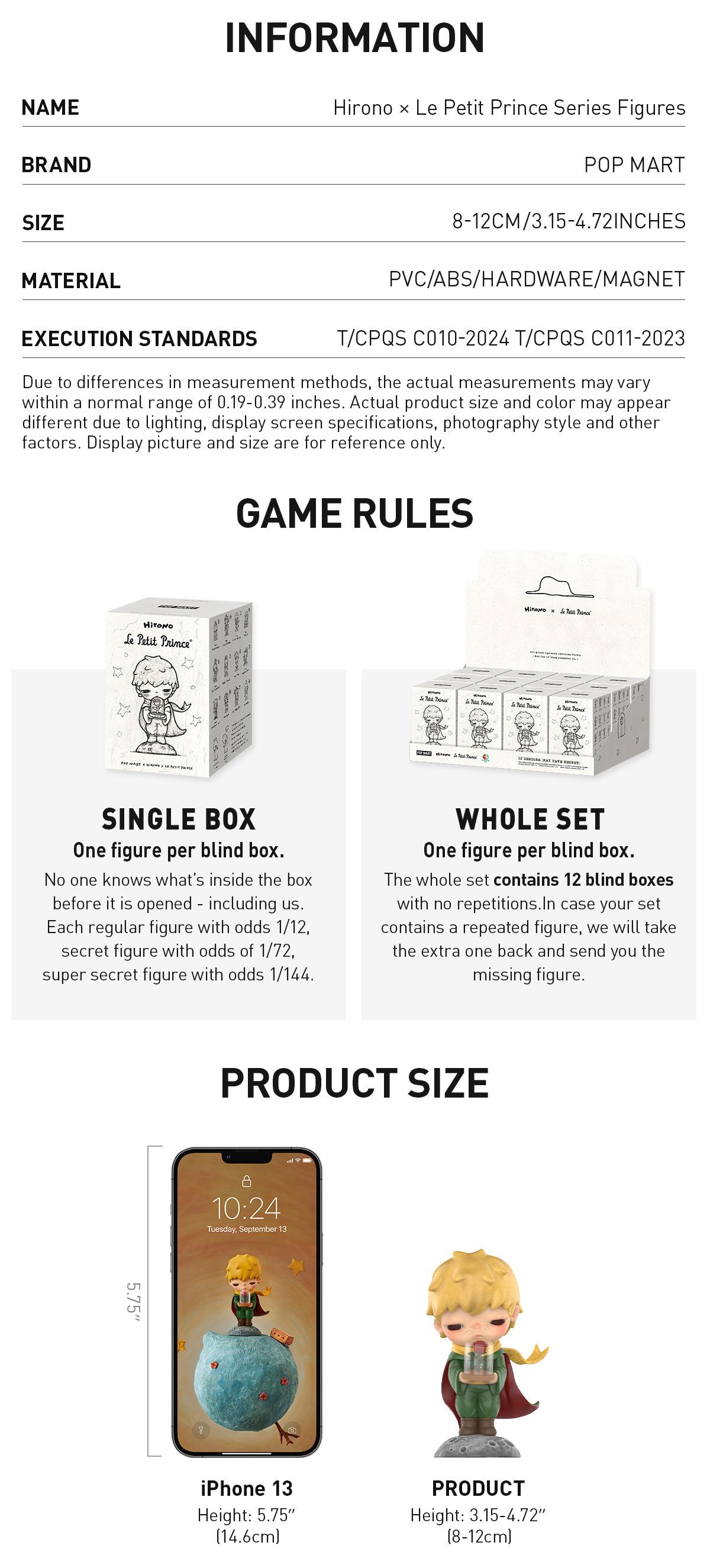 POP MART Hirono×Le Petit Prince Series Figures, Blind Box, Mystery Box