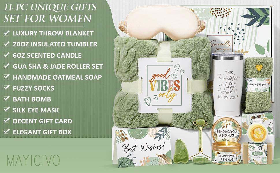 MAYICIVO Self Care Gifts for Women - Get Well Soon Gifts Basket with Blanket & Thoughtful Care Package, Unique Mother's Day Birthday Gifts MAYICIVO Self Care Gifts for Women - Get Well Soon Gifts Basket with Blanket & Thoughtful Care Package, Unique Mother's Day Birthday Gifts
