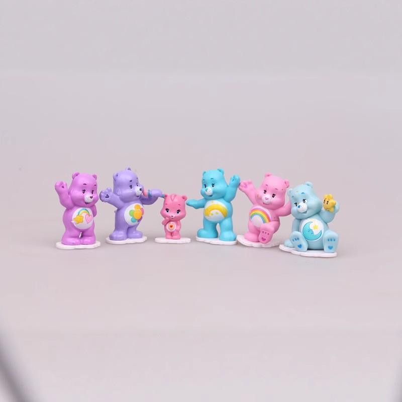 12 Rainbow Bear Heart Figurines, Seven-Color Micro Landscape Decor, Creative Decoration, Adorable Collectibles, Perfect Gift Idea!