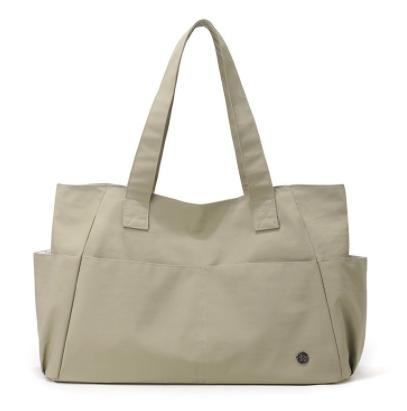 Large Capacity Nylon Tote Bag for Women, Lightweight Waterproof Canvas Shoulder Bag, Multi-Pocket Commuter Backpack, Casual Handbag for Students