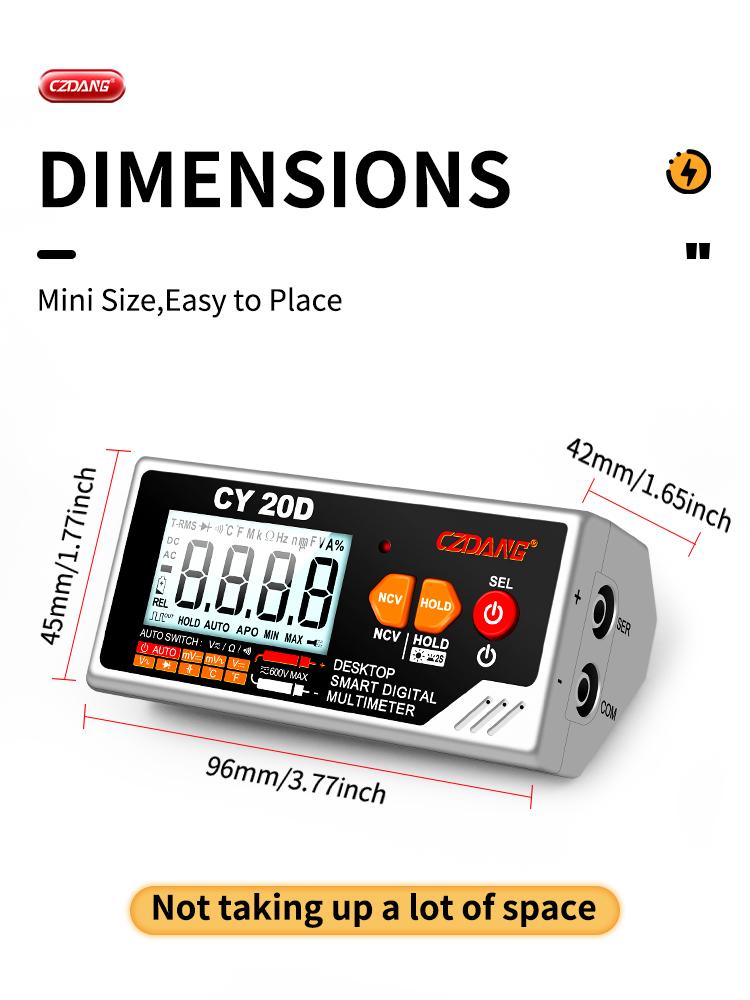 Desktop Digital Multimeter, Voice Function, Electrician Multi Tester, Backlit Bright Screen, Essential Tool for Electrical Work