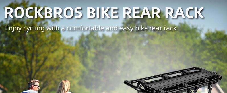 ROCKBROS Rear Bike Bicycle Cargo Rack Aluminum Alloy 115 lbs Capacity Black