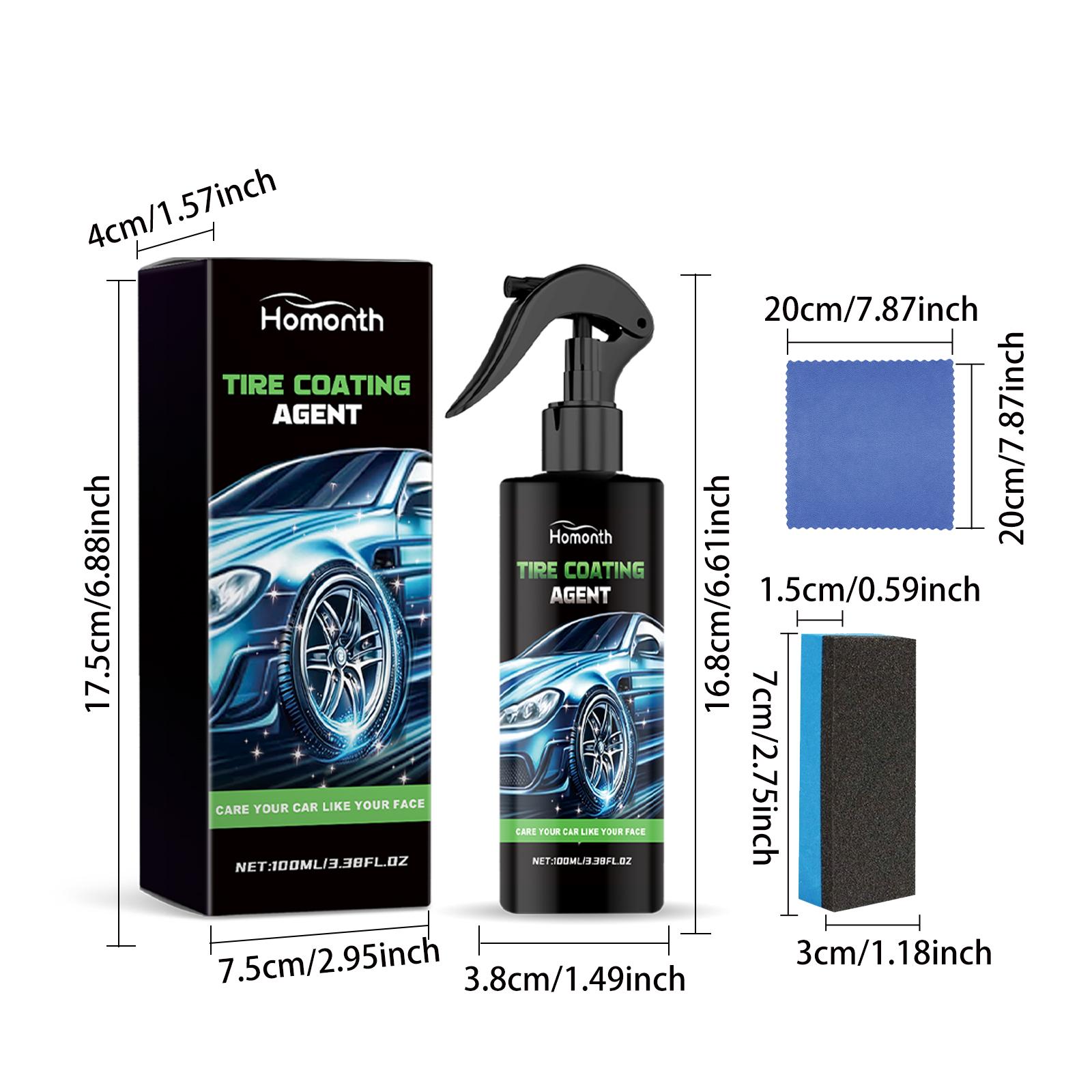 EDTA-Based Car Tire Cleaner - Wipe-On Wheel Cleaning Solution, Decontaminates, Removes Stains, Prevents Aging, Restores Shine