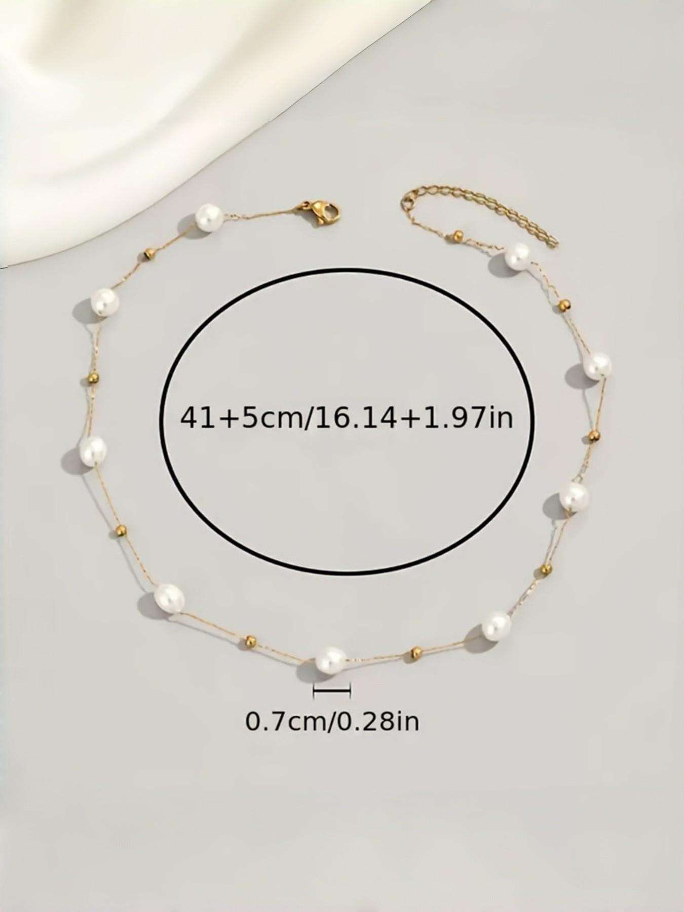 Trending Pearl Necklace Simple Fashion Luxe Cold-Weather Faux Pearl Clavicle Chain, Elegant Jewelry Accessory for Women