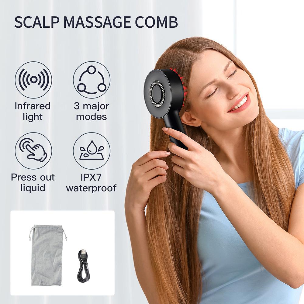 Electric Scalp Massager（with Gift Box）, Handheld Hair Scalp Massager, Hair Scalp Massaging Comb, 3 Modes, Scalp Scrubber, Hair Massage Tool, Scalp Stimulator for Home & Travel