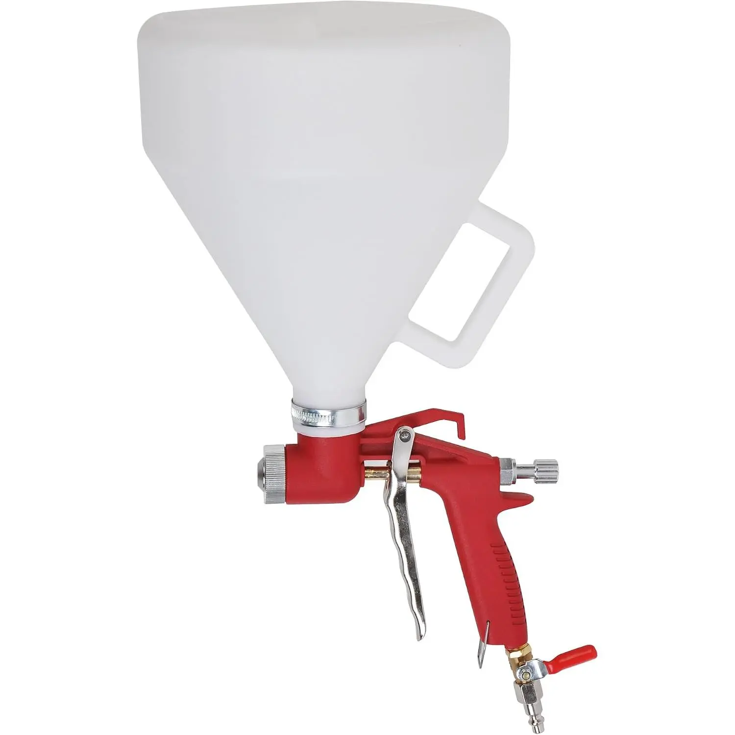 Modern 1.45-Gallon Synthetic Drywall Texture Sprayer with Air Hopper, 3 Size Nozzles (4, 6, 8mm) and Dual 8/12mm Air Inlets