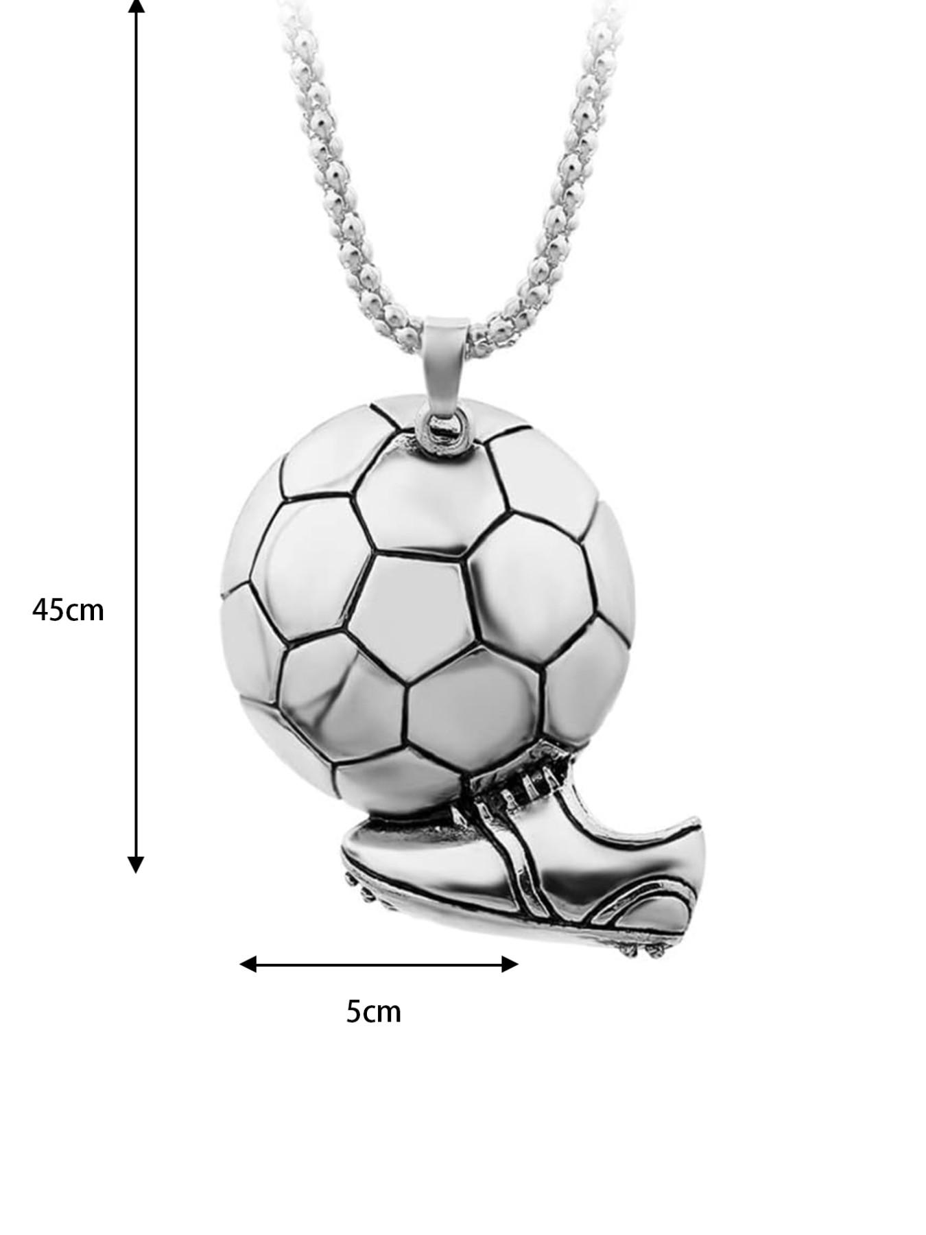 Spiritrain Soccer Ball Pendant Necklace, Stainless Steel Dainty Charm, 3D Soccer Sneaker Jewelry, Sports Lover Gift, Hip Hop Fashion