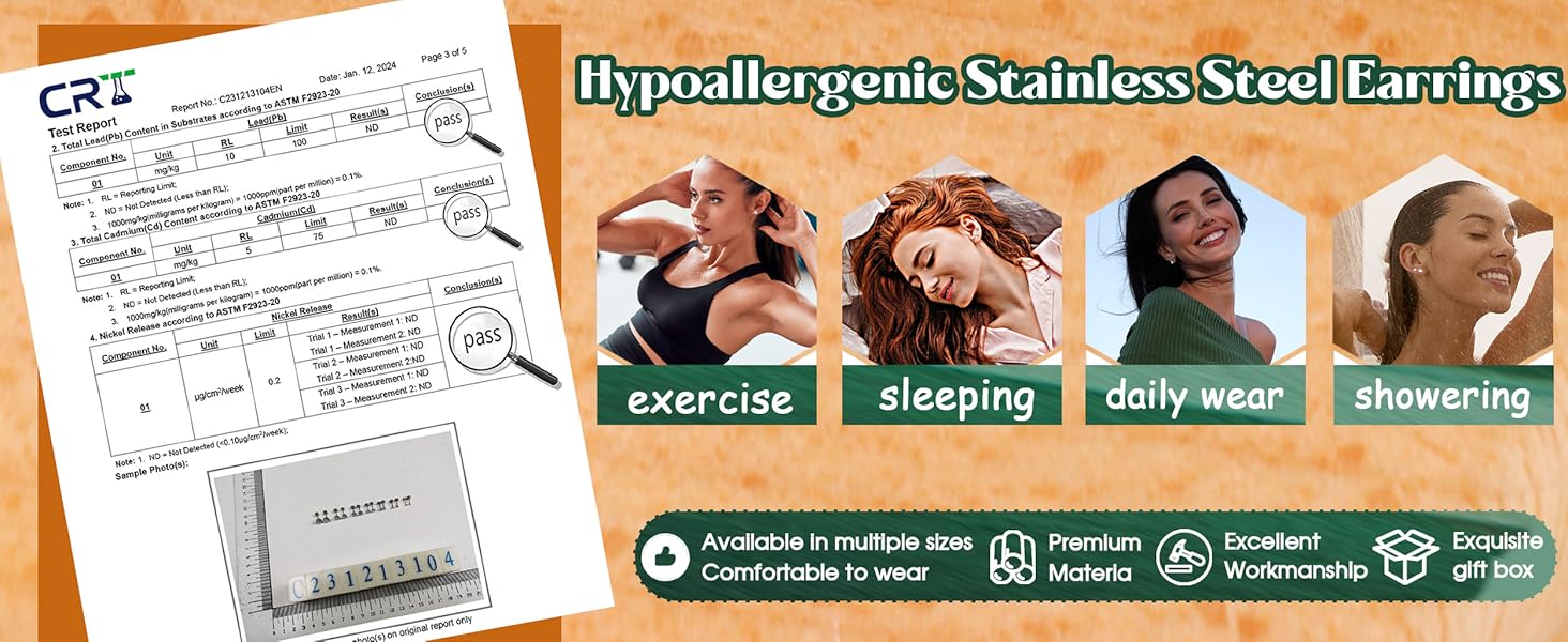 Trendy 7 Pairs  Hypoallergenic Flat Back Earrings for Women Men Silver 14K Plated Gold Stainless Steel Stud Earrings Brithstone  Cubic Zirconia Studs Surgical Steel Cartilage Earrings for Sensitive Ears