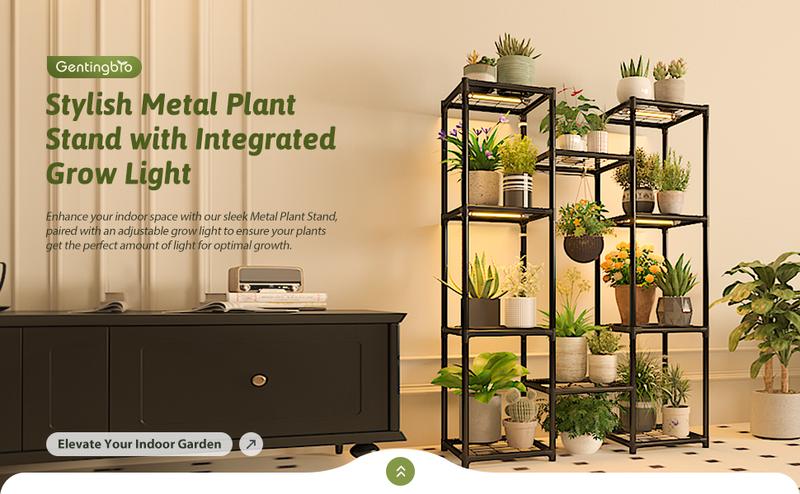 Plant Stand With Grow Lights Plant Stand Indoor Plant Shelf Metal Plant Rack Plant Holder Flower Pot Stand for Multiple Plants for Living Room Patio Balcony Garden Porch Black Plant Stand With Grow Lights Plant Stand Indoor Plant Shelf Metal Plant Rack Plant Holder Flower Pot Stand for Multiple Plants for Living Room Patio Balcony Garden Porch Black