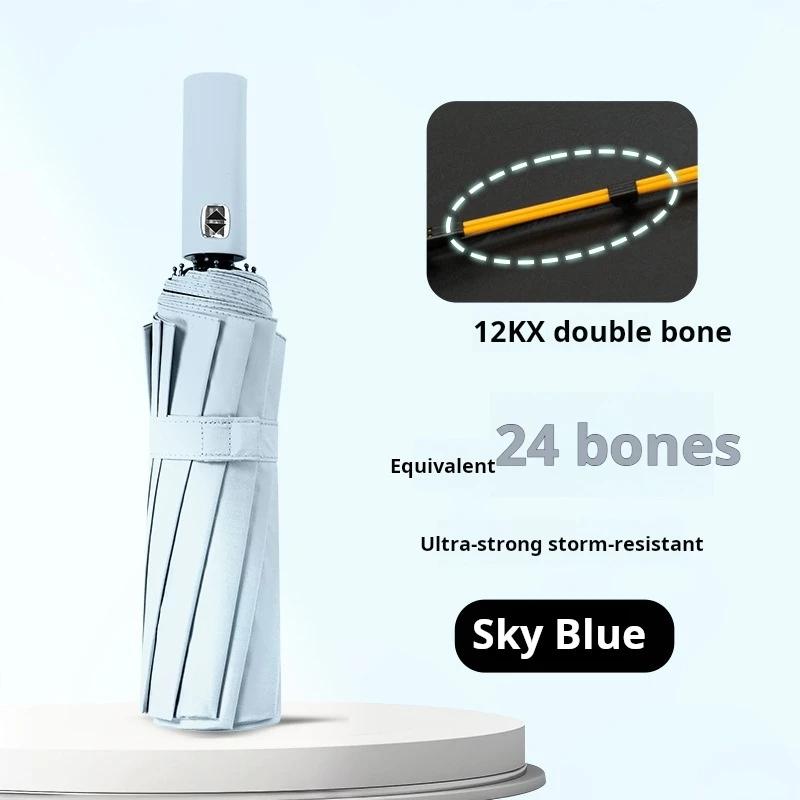 Large Automatic Folding Outdoor Umbrella, Windproof and UV Resistant Business Gift Umbrella, Durable and Compact Design for Rain or Shin