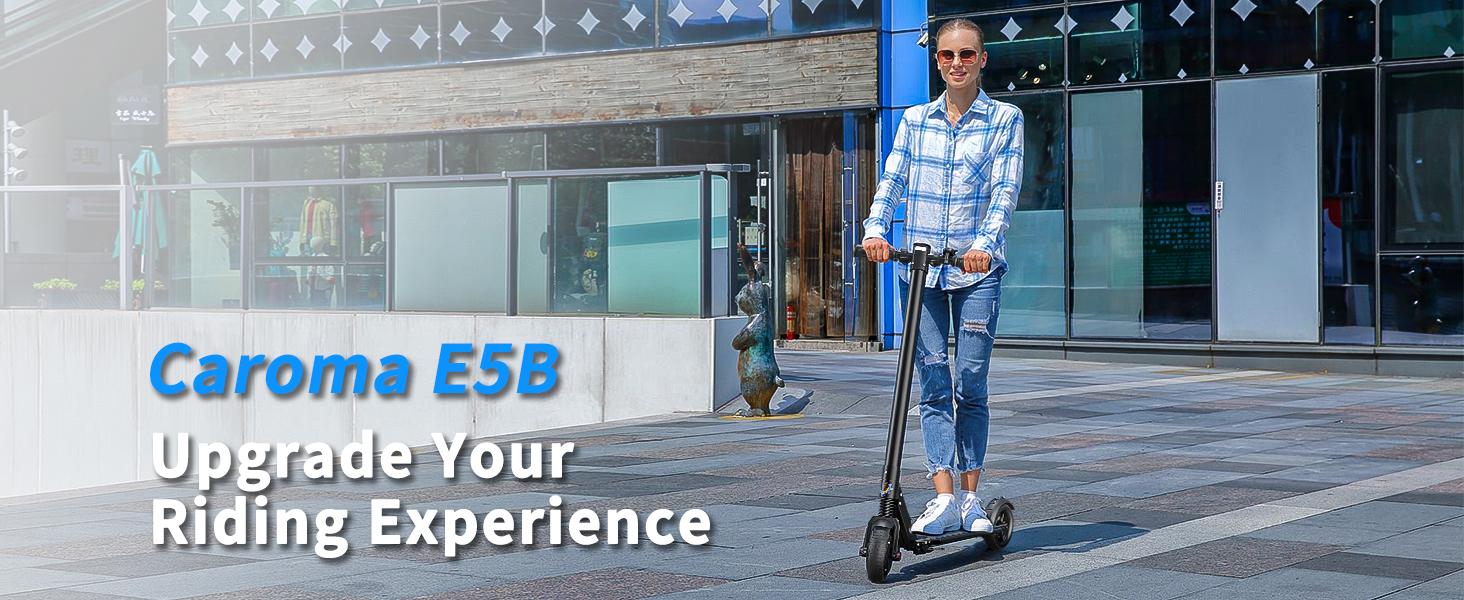 CAROMA Folding Adult Electric Scooter, 15 Mile Range, 15.5 MPH Top Speed, 6.5-Inch Solid Tires for Adults and Teens