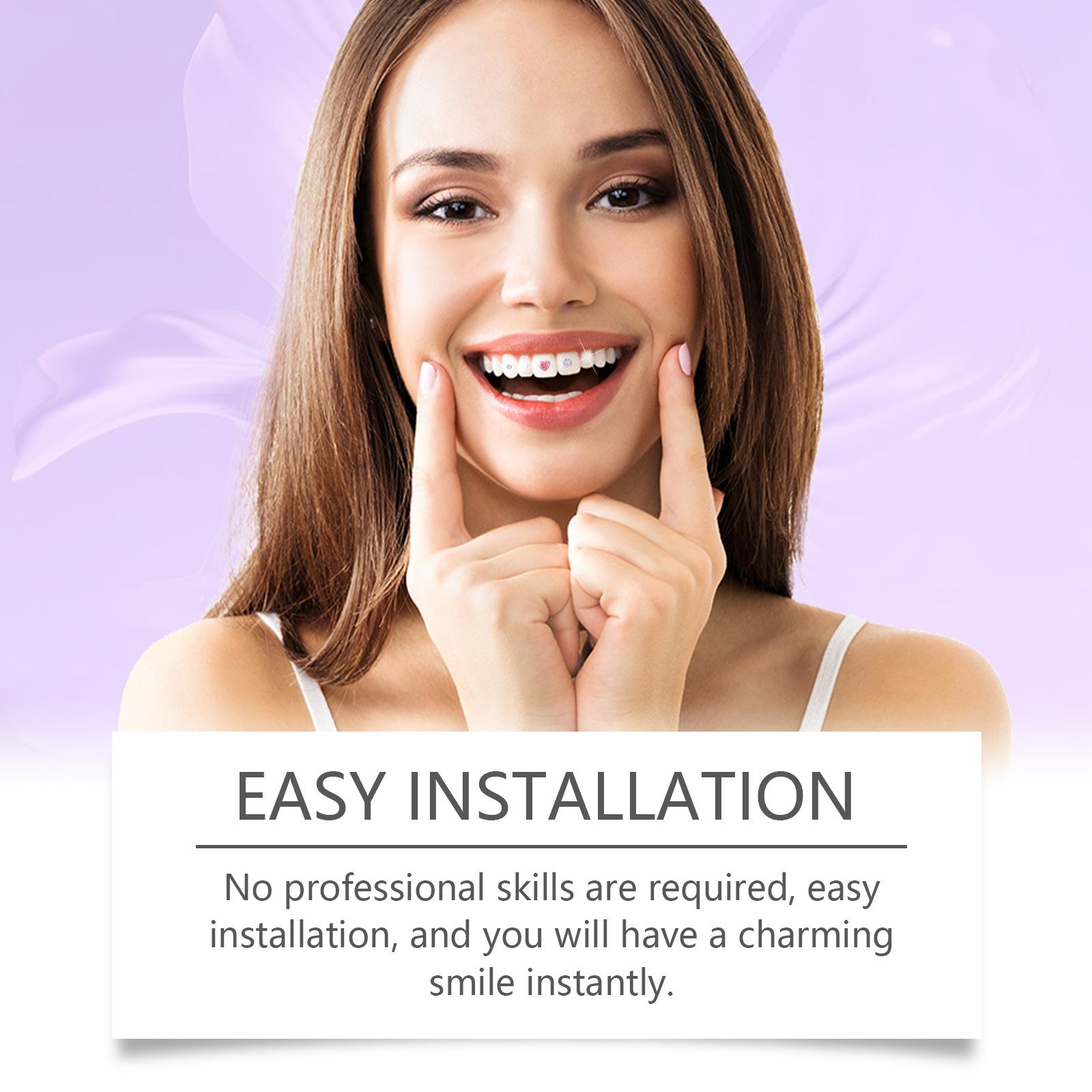 Crystal tooth gems, sparkling tooth gems, decorative and fashionable teeth stickers to enhance the brightness of your smile, portable crystal tooth gems