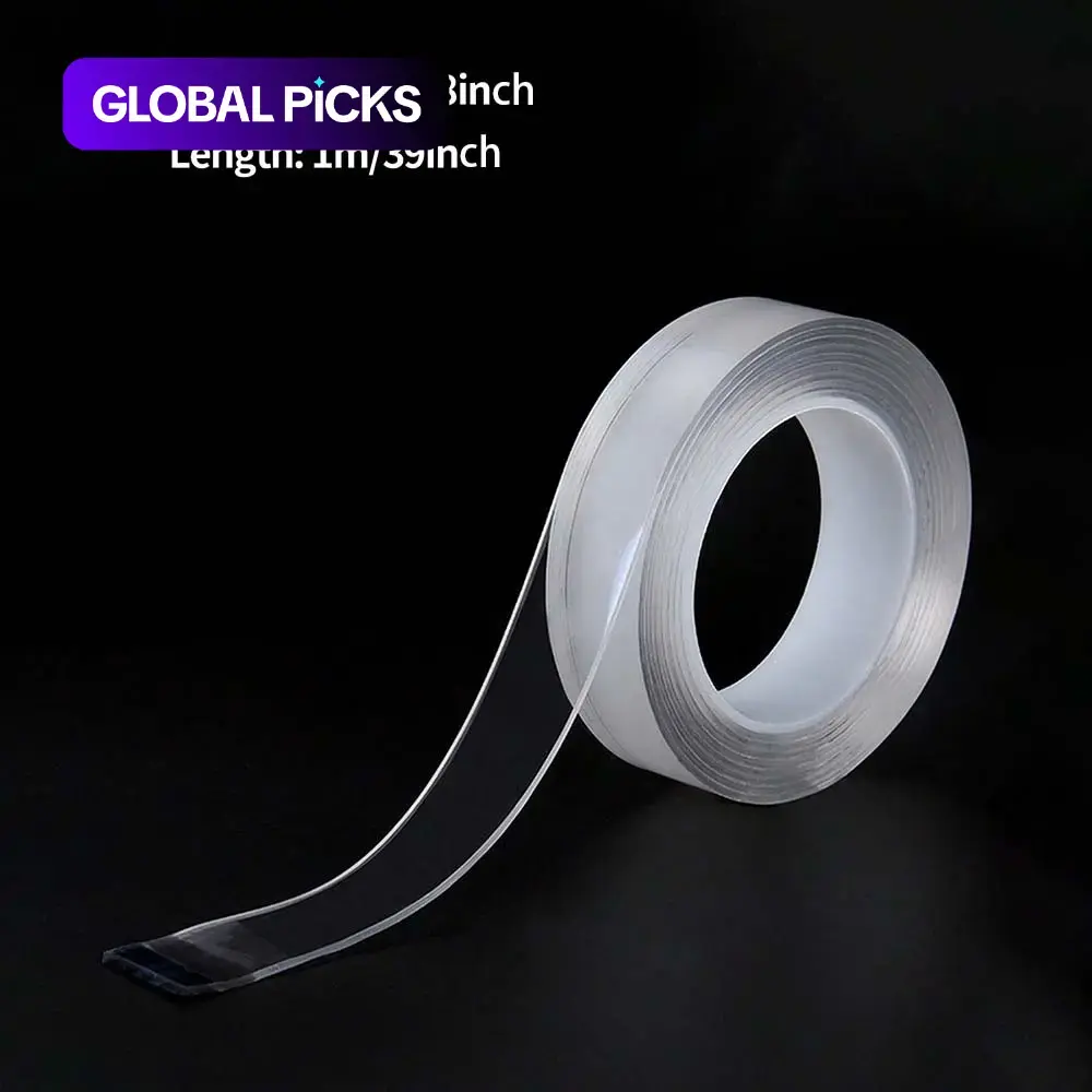 Double Sided Nano Tape, 1 Roll Transparent No Trace Reusable Waterproof Adhesive Tape, Multifunctional Adhesive Tape for Home & Office