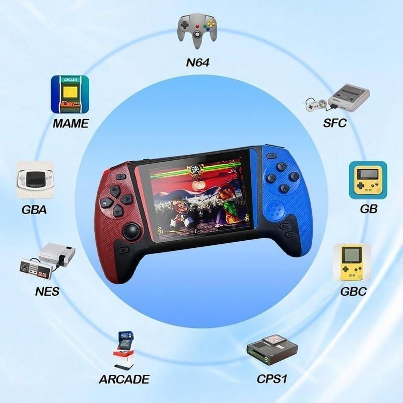 Brand new handheld gaming console with a retro large screen design, smooth joystick buttons, supports over 500 games, 3.5-inch screen, 1080P display, suitable for nostalgic players, home use, and sharing with friends