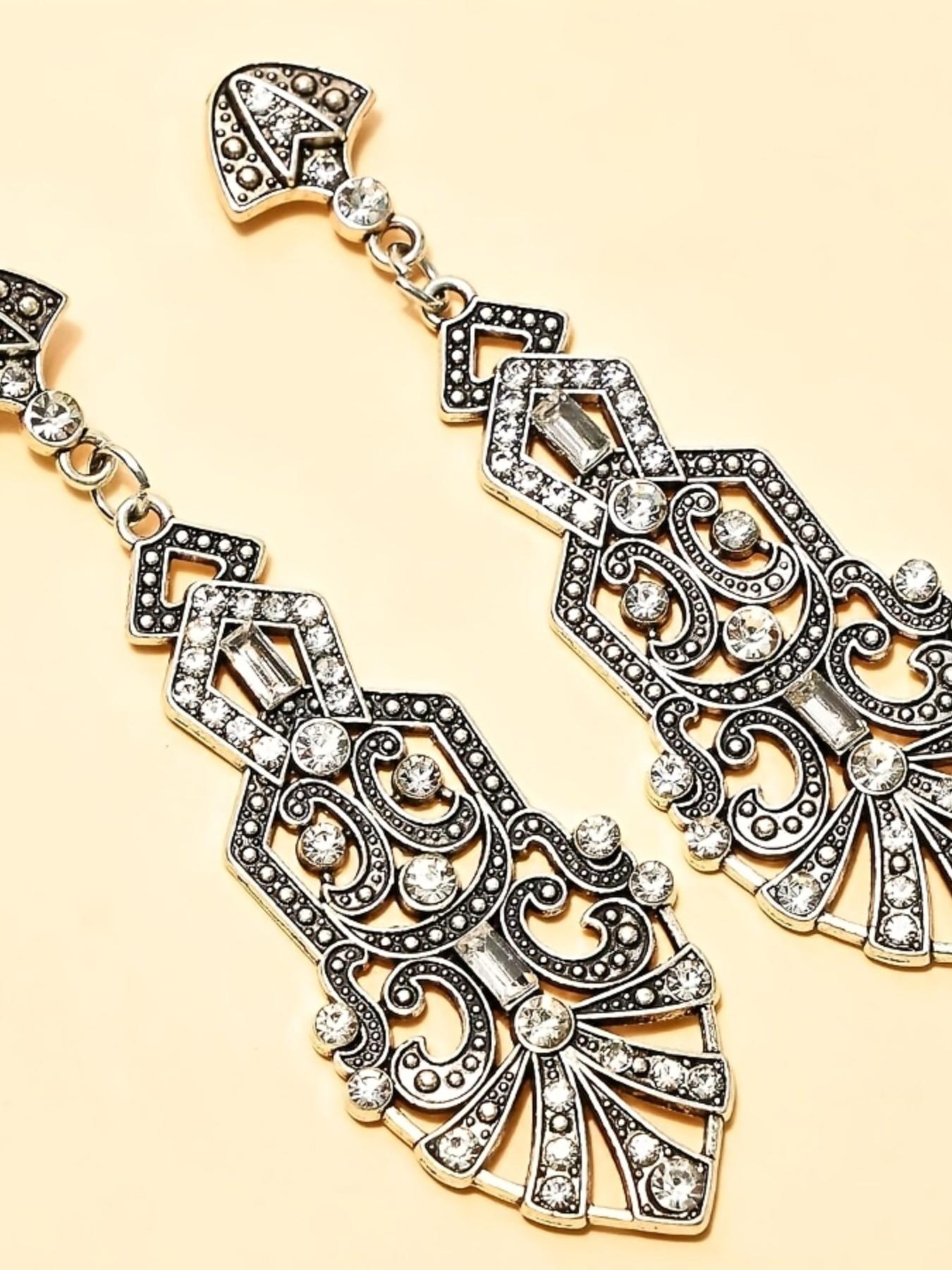 Women Vintage Retro Costume Set Including Hairband Beaded Necklace Earrings Gloves, Perfect for Wedding Party Gift Tea Party Photo Shoot