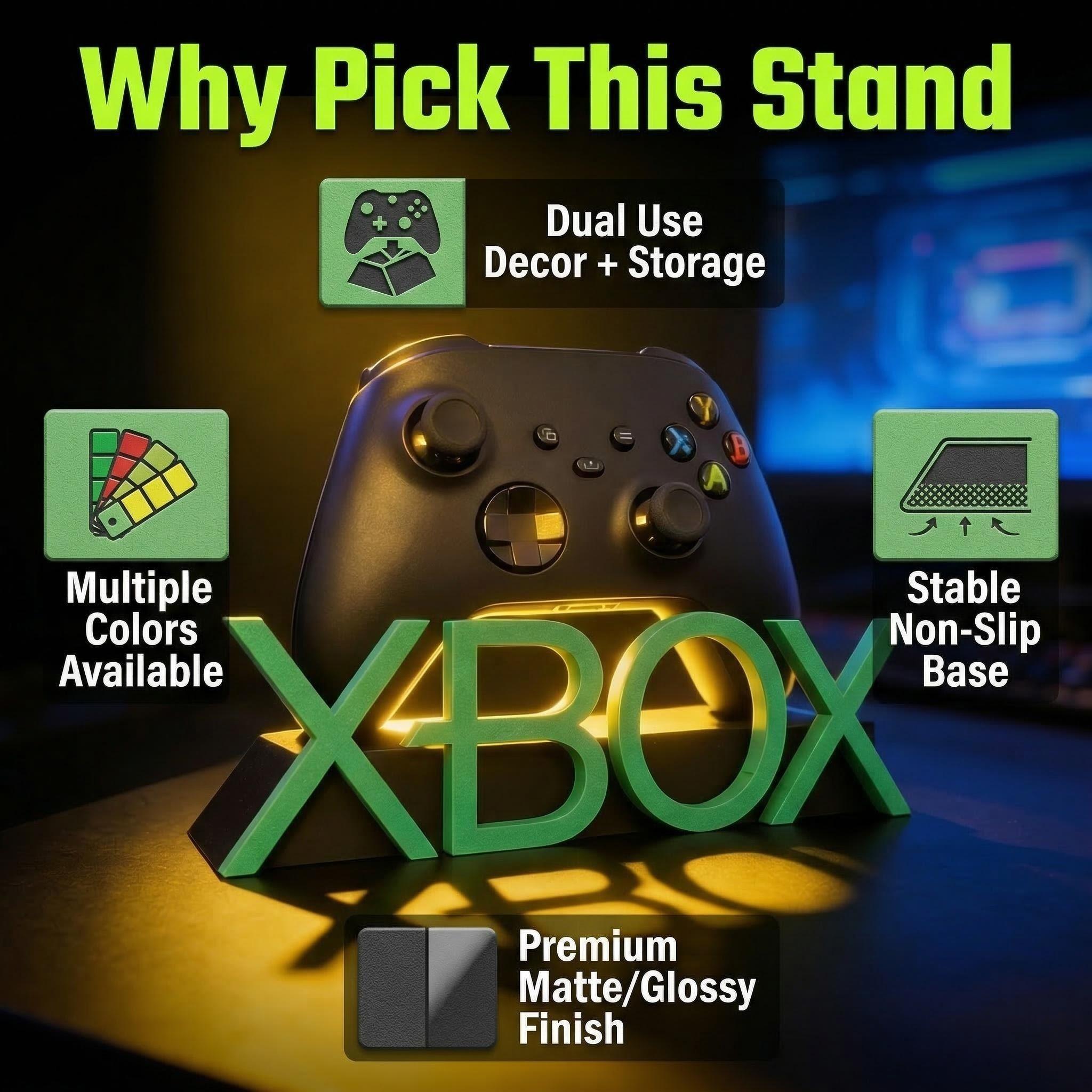 Xbox Series X/s Controller Stand, 3D Letter Design, Multi-Color Gamepad Holder, Desktop Display Mount, Gaming Desk Decor & Accessory