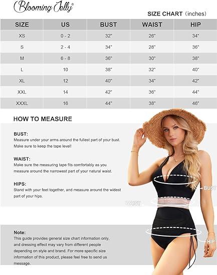 Blooming Jelly Women Tummy Control Swimsuits One Piece Slimming Modest Bathing Suit Color Block Drawstring Swim Suits