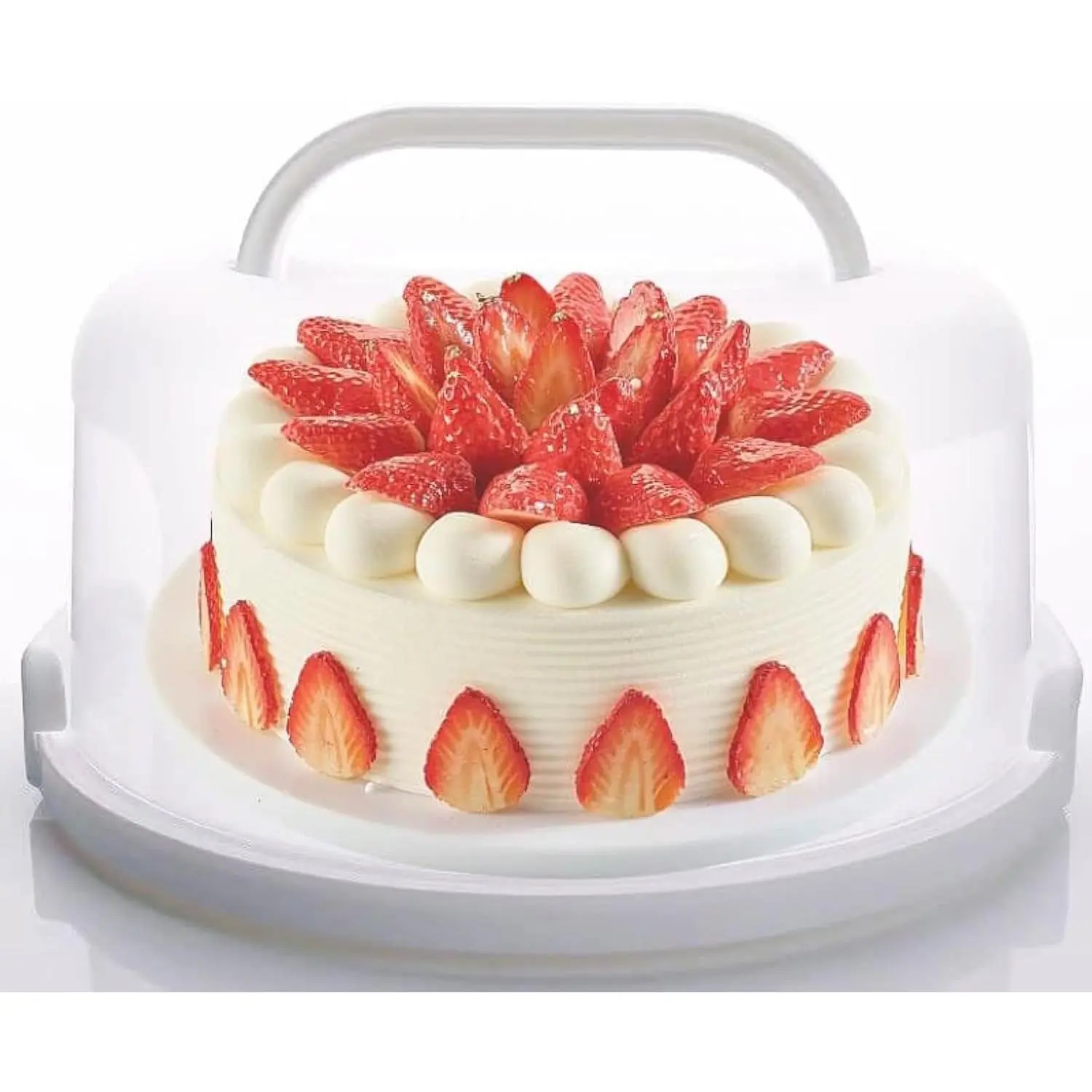 10 Inch Round Cake Carrier with Lid and Handles - Portable Cupcake and Cake Storage Container for Kitchen Transport