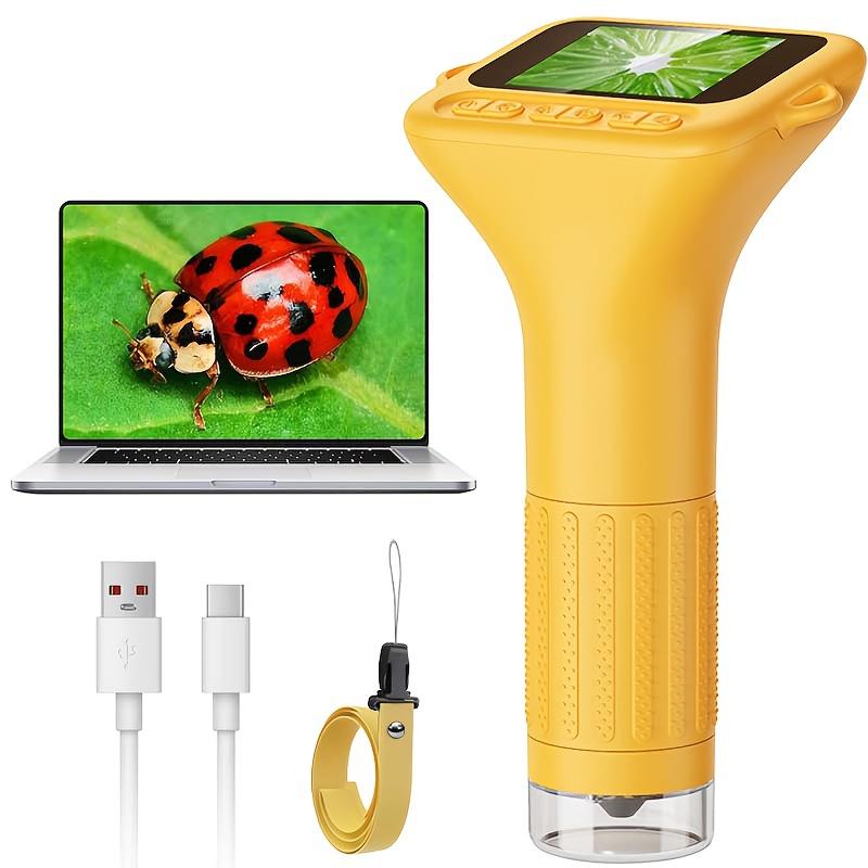 Portable Microscope for Kids and Adults, Mini Handheld Digital Microscope, USB Digital Microscope, IPS Screen Electronic Magnifier, 8 Adjustable LED Lights