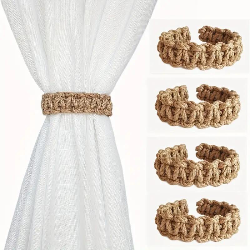 Solid Color Braided Curtain Tieback, Durable Adjustable Curtain Holdback, Window Accessory for Home Living Room Bedroom