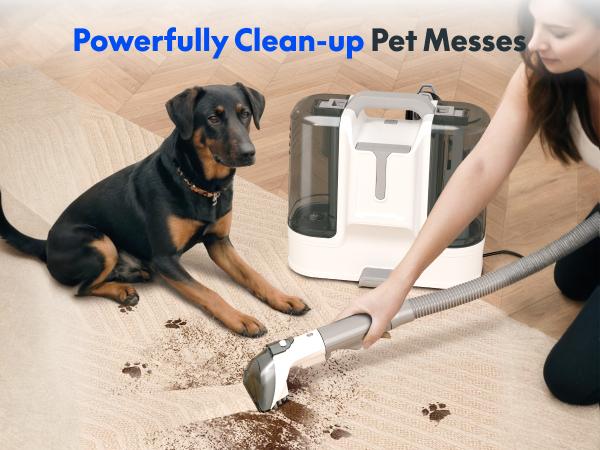 【TikTokShopBlackFriday】FlexiSpot K1 400W-12KPa Smart Portable Spot Cleaner, Handheld Carpet and Upholstery Cleaner with 6 Brushes, Large 61oz Tank, Spray & Suction Integration for Home, Sofa, Hard Floor, Car Interior, and Pet Stains