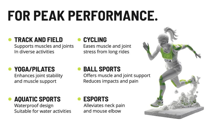 FitPoint Kinesiology Tape – 2 Rolls (40 Pre-Cut Strips) – Ultra-Sticky Athletic Tape for Joint Support – Elastic Kinesio Tape for Knee, Wrist, Ankle – Black & Green