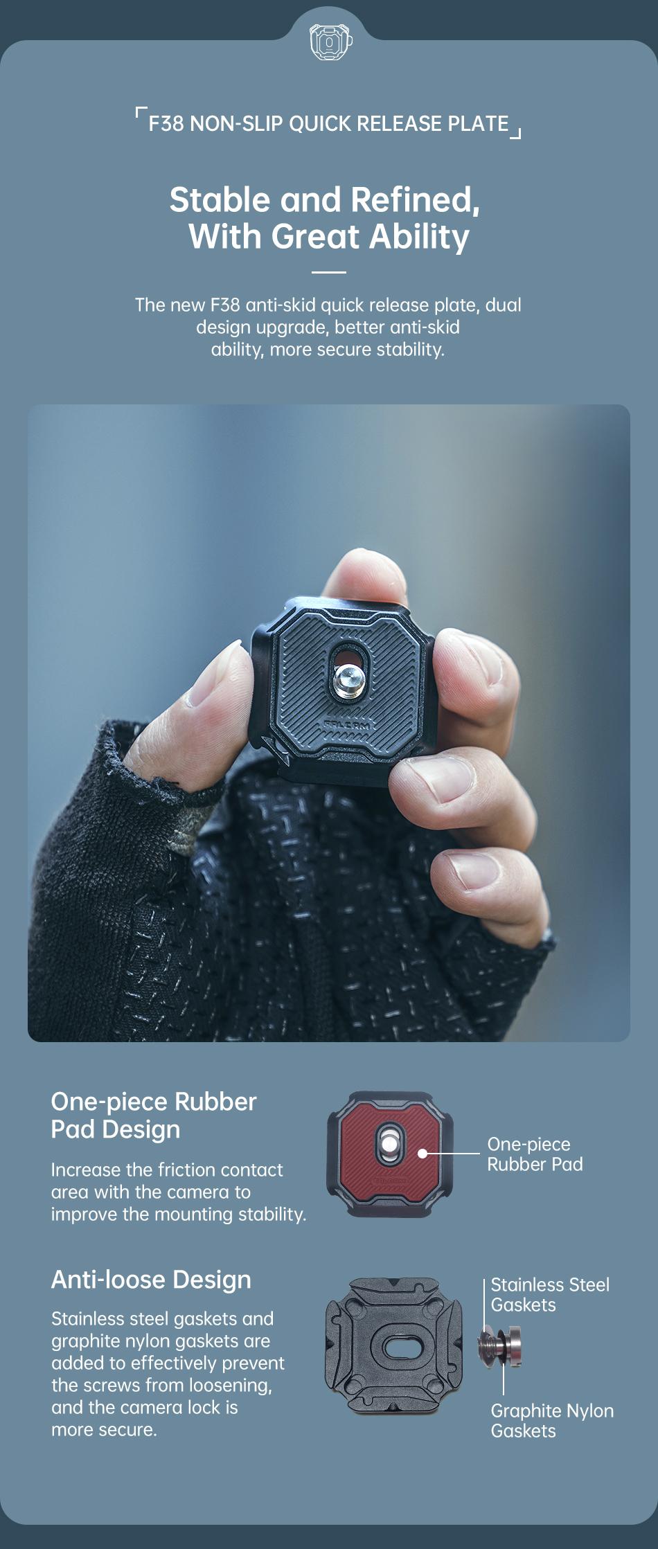 Ulanzi x Falcam F38 Quick Release System for Backpack & Shoulder Strap, upgraded Backpack Clip Kit, Shoulder Strap Mount for Gopro Sony Canon Nikon DSLR Camera Cage Quick Release Kit Base Arca-Swiss